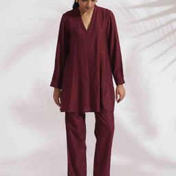 trueBrowns V-Neck Top With Trousers-image-22