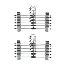 Mahek Ss12-Clp-12 Pc Stainless Steel Metal Hangers With Saving Swivel Hook-picture-23
