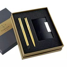 Parker Vector Gold Trim Blue Roller Ball Pen With Card Holder 9000019170-image-44