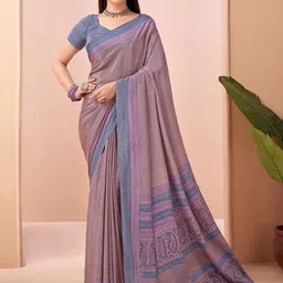 Saree mall Batik Pure Crepe Block Print Sarees-image-78