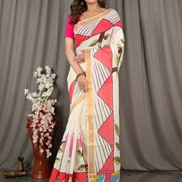 DipDiya Zari Pure Cotton Handloom Taant Saree-image-40