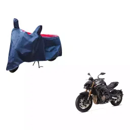 Auto Pearl Waterproof Two Wheeler Cover For Benelli TNT 600i (Red & Blue)-image-68