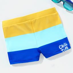 Babyhug Swimming Trunk Colour Block - Blue & Yellow-image-91
