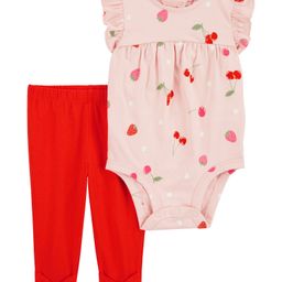Carter's Baby 2-Piece Fruit Bodysuit Pant Set- Pink & Red-image-113