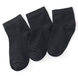 Honeyhap Premium Cotton Bamboo Knit Ankle Length Socks with Bio Finish Solid Color Pack of 3- Black-image-31
