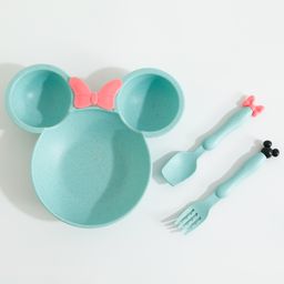 fab n funky Minnie Mouse Meal Bowl with Spoon & Fork Set  - Green-picture-47