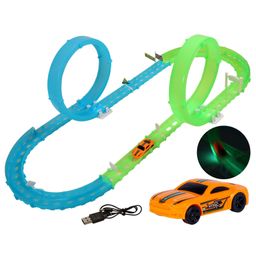 Toyshine 32 Pc DIY Glow Educational Toy Speedway Track Set with 2 Rechargeable Cars Interactive Toys for Kids-image-9