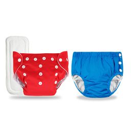 Chinmay Kids Combo of Baby Swim Diaper Waterproof Reusable Leakproof Adjustable Pool Swimsuit & Adjustable Size Baby Cloth Button Diaper Washable/Reusable Nappies for Infants With White Insert-image-59