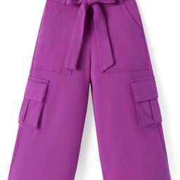 Honeyhap Premium 100% Cotton Knit Full Length Culotte Pants With Bio Finish - Willowherb Purple-image-80
