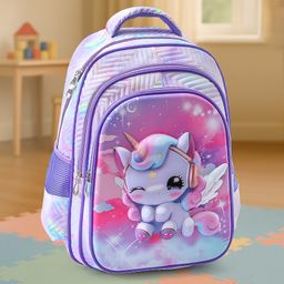 Unicorn Printed School Backpack Pink - 16 Inches-image-18