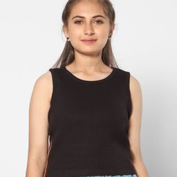 TeenTrums 100% Cotton Sleeveless Solid Tank Top - Black-image-19