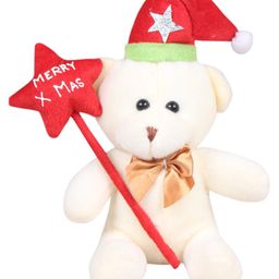 Tickles Santa Teddy with Christmas Wishes Soft Stuffed Plush Toy for Kids Boys & Girls Birthday Gift (Color: White Size: Height 15 cm)-image-31