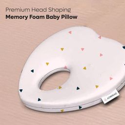 ADMIRAE Premium Head Shaping Memory Foam Baby Pillow-Heart shape, Triangles Print-17