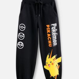 Nap Chief Cotton Knit Pokemon Featuring Half Sleeves Pikachu Printed Pajamas - Jet Black-image-16