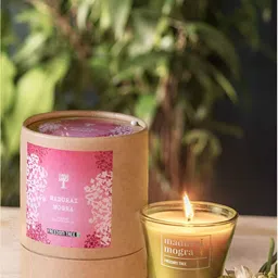 FREEDOM TREE Madurai Mogra White & Gold-Toned Natural Soy Wax Scented Jar Candle-image-30
