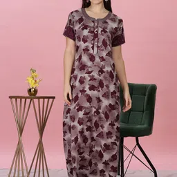 9shines Label Abstract  Printed Maxi Nightdrees-image-2