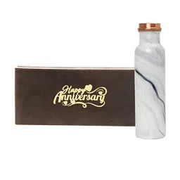 INTERNATIONAL GIFT Printed White Copper Water Bottle With Happy Anniversary Tag Gift Set-picture-47