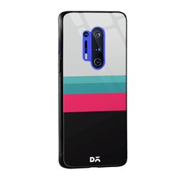 DailyObjects Black & Grey Colour-Blocked OnePlus 8 Pro Glass Mobile Case image 2