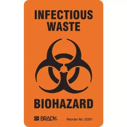BRADY Paper Biohazard Label 3 x 1 17/20 inch, 8VL23 (Pack of 100)-image-28