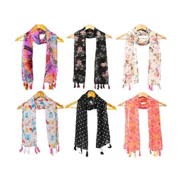 StoleVilla Women Pack of 6 Printed Stole-picture-0