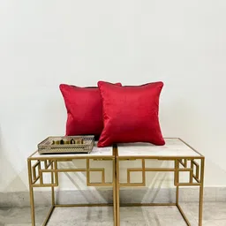 DIHIKA Maroon Set of 2 Square Cushion Covers-18