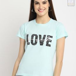 Tromko Women Typography Printed Round Neck Cotton Regular Fit T-shirt-image-10