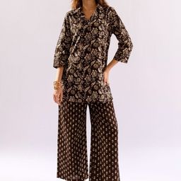 FEATHERS CLOSET Flora Fiesta Pure Cotton Collar Shirt Co-Ord Set-picture-24