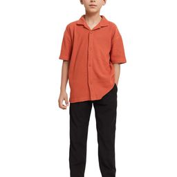 RARE ONES Boys Cuban Collar Textured Cotton Casual Shirt-image-29