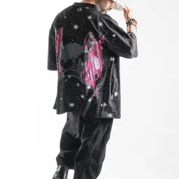 Xenpachi Spike Spiegel Anime Space Cowboy Printed French Terry Cotton Kimono Jacket-picture-13