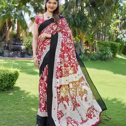 Lookmark Floral Printed Saree-image-44