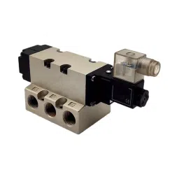 TECHNO Double Solenoid Valve 5/2 Way SMC Type 24 VDC 12.7 mm (1/2 inch) Size, FG2542-15L-35