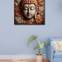 OLIVE TREE Brown & Orange Floral and Botanical Canvas Wall Paintings-picture-37