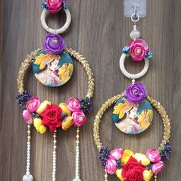 Sellplus 2-Pcs Purple & Red Wall Hanging Toran Festive Hanging-4