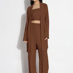 SHOWOFF Strapless Neck Top &Trousers With Shrug Co-Ords-picture-18