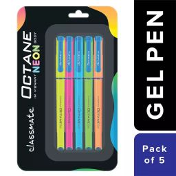 Classmate Octane Gel Pen Neon Blue 5 pcs Blister Pack 04030194NE-35