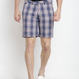 Pepe Jeans Men Navy Blue Checked Casual Shorts-image-81