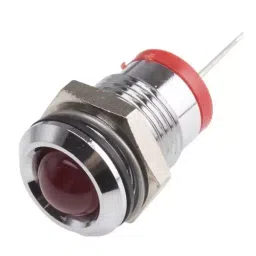RS PRO Red Panel Mount Indicator 2V DC, Mounting Hole Size 14 mm, Termination Type , Model No 209579-33