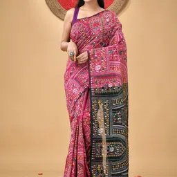 DESH BIDESH Warli Block Print Saree image 2