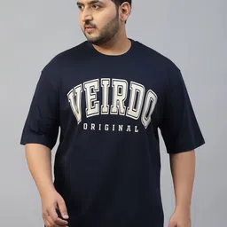 VEIRDO Men Printed Drop-Shoulder Sleeves Pure Cotton T-shirt-image-8