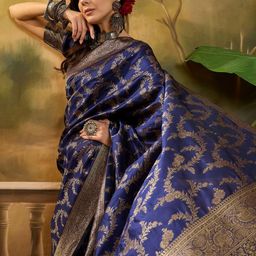 SHADOW & SAINING Floral Zari Silk Blend Designer Banarasi Saree-picture-49