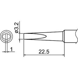 Hakko Soldering Iron Replacement Tip T18 Series For FX8801-01, FX8802-02, FX600-01, FX600-02, T18-DL32 (10) (Set of 10)-42