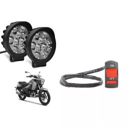 Cartronics 9 Round Cap LED Fog Light With On/Off Switch for Suzuki Intruder 150 (Set of 2 Pcs)-39