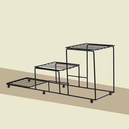 Kuber Industries 2-Pcs Black 3-Tier Rust-Proof PlanterStands-picture-33