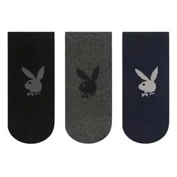 Playboy Men Pack of 3 Bunny Patterned Low-Cut Style Ankle Length Socks-image-26