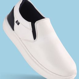 Pine Kids Solid Colour Slip On Casual Shoes - White-image-12