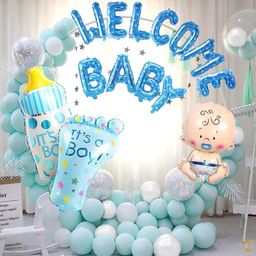 Bubble Trouble Baby Boy Welcome Decoration Kit For Home Blue - 44 Pcs-image-18