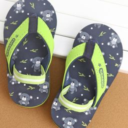Cute Walk by Babyhug Flip Flops With Back Straps Koala Print - Navy Blue Green-image-68