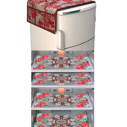 Dakshya Industries Fridge Top Cover and Fridge Mat Combo Set of 5-86