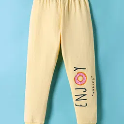 Tango Looper Knit Full Length Lounge Pant With Text Print - Yellow-picture-30