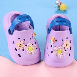 Cute Walk by Babyhug Clogs with Back Strap & Floral Applique - Purple-26